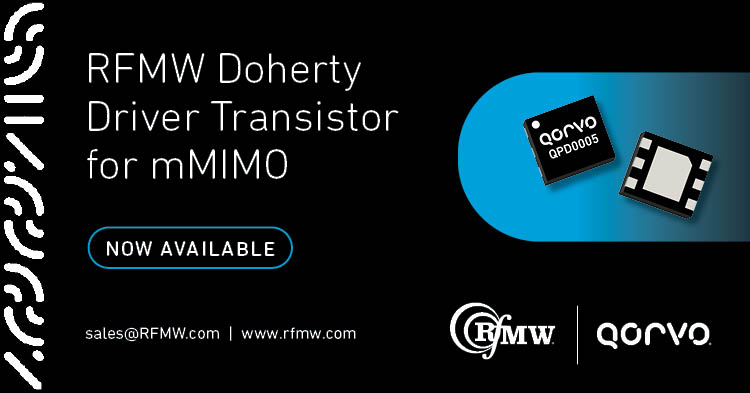 The Qorvo QPD0005 unmatched transistor offers 8 Watts from 2.5 to 5 GHz